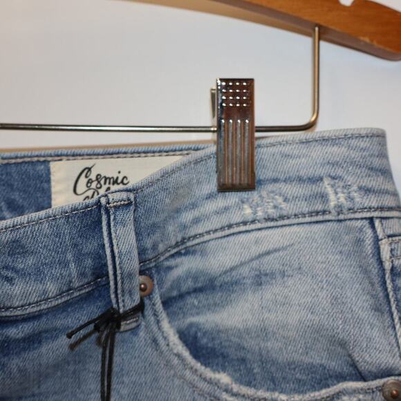 NWT Cosmic Blue Love Shorts 5 Pocket Design Distressed Waist Pockets Riptide - Picture 14 of 16